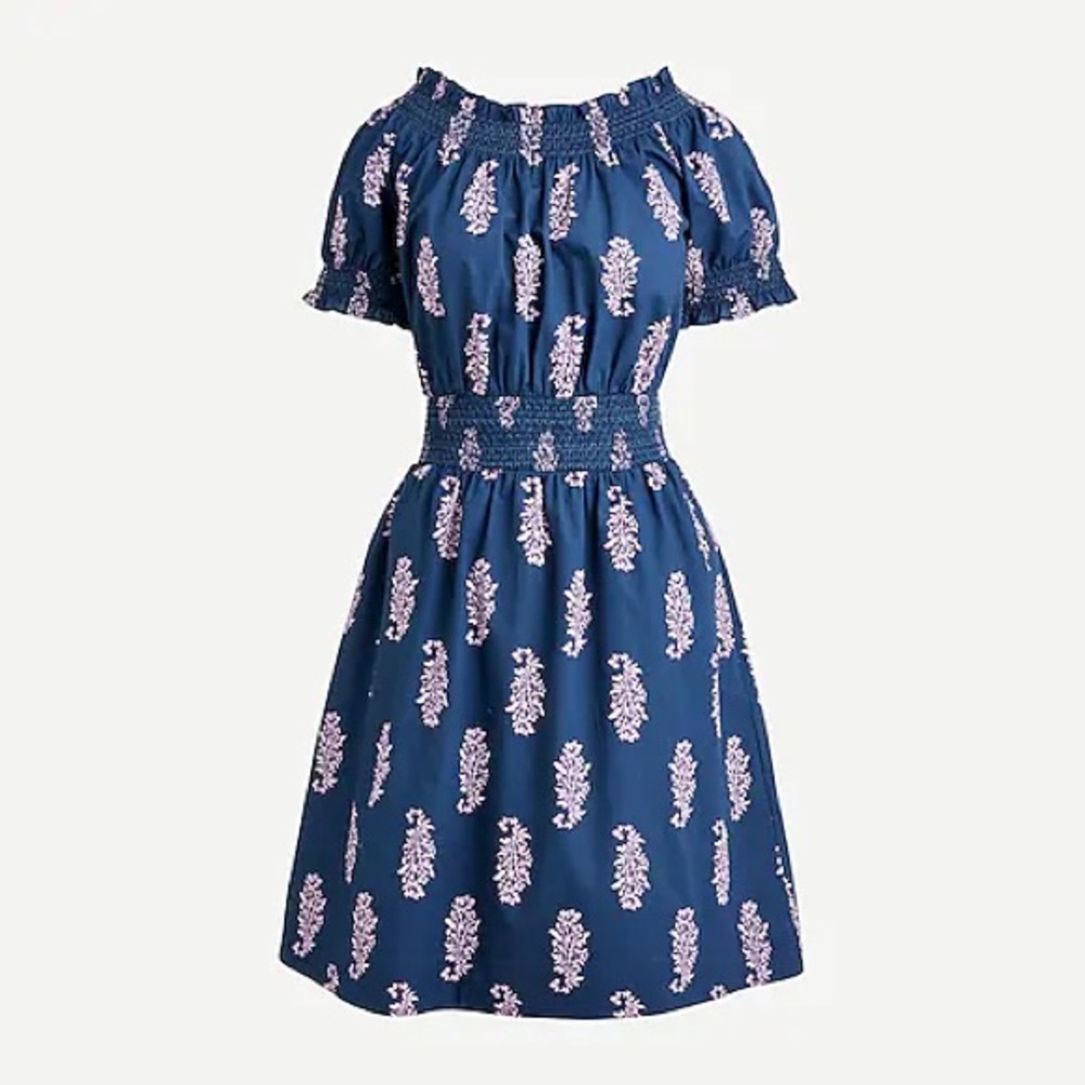 J. Crew smocked puff sleeve dress - Picture 4 of 6